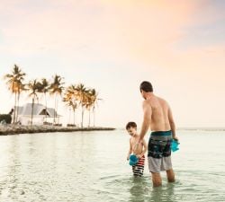 Playing in the ocean