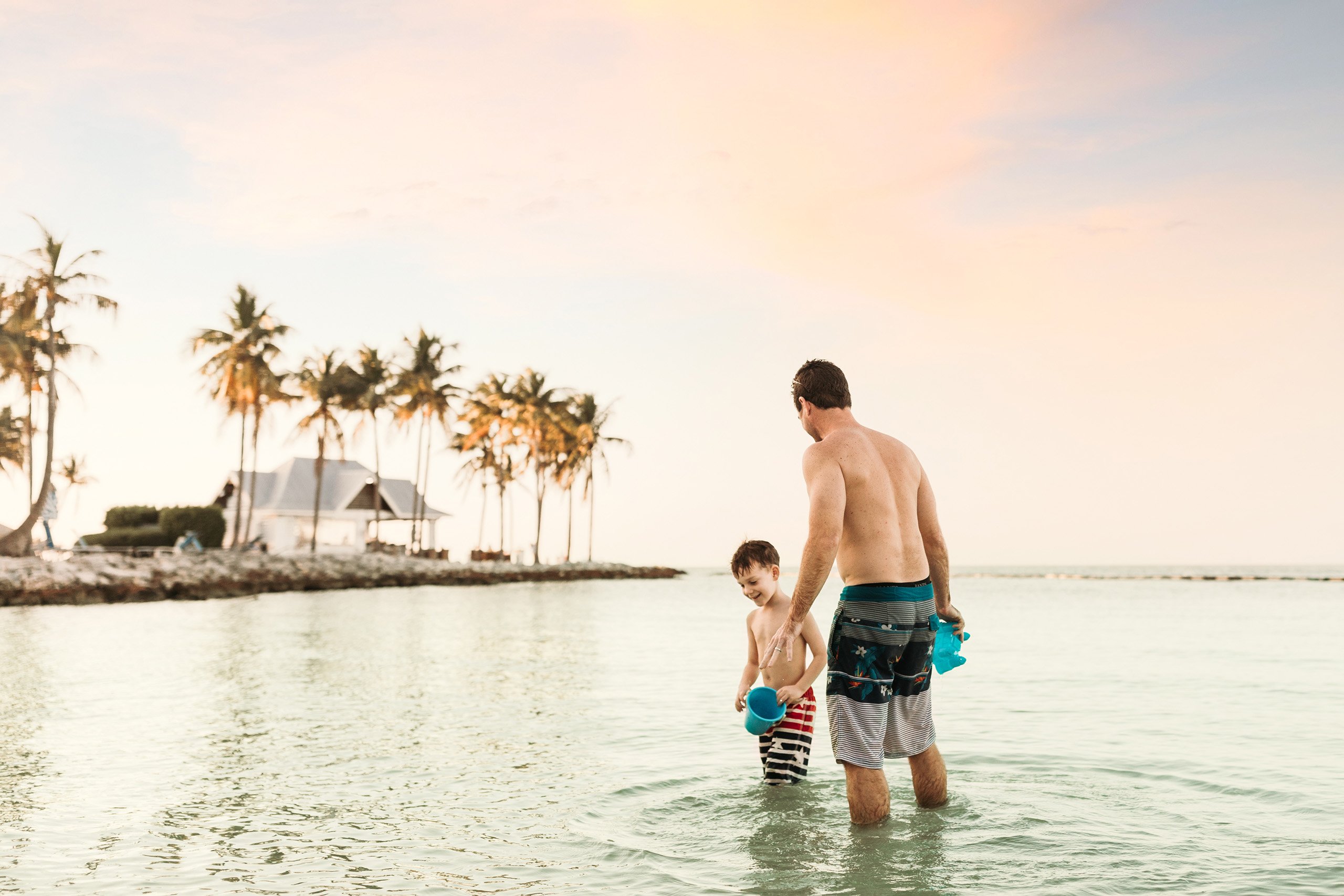 Playing in the ocean