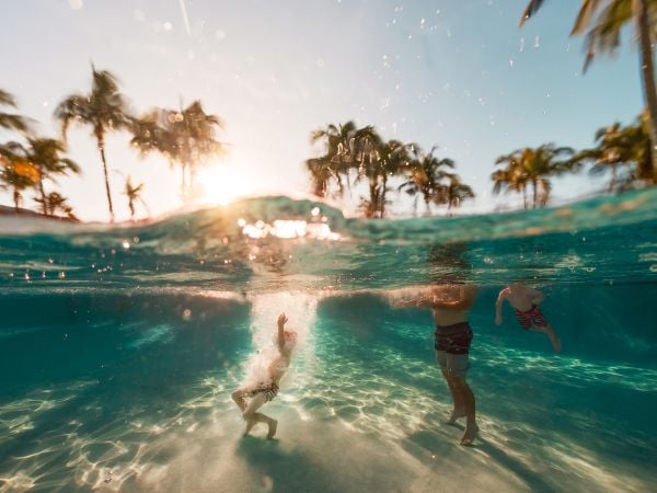 Swimmers enjoying the pool