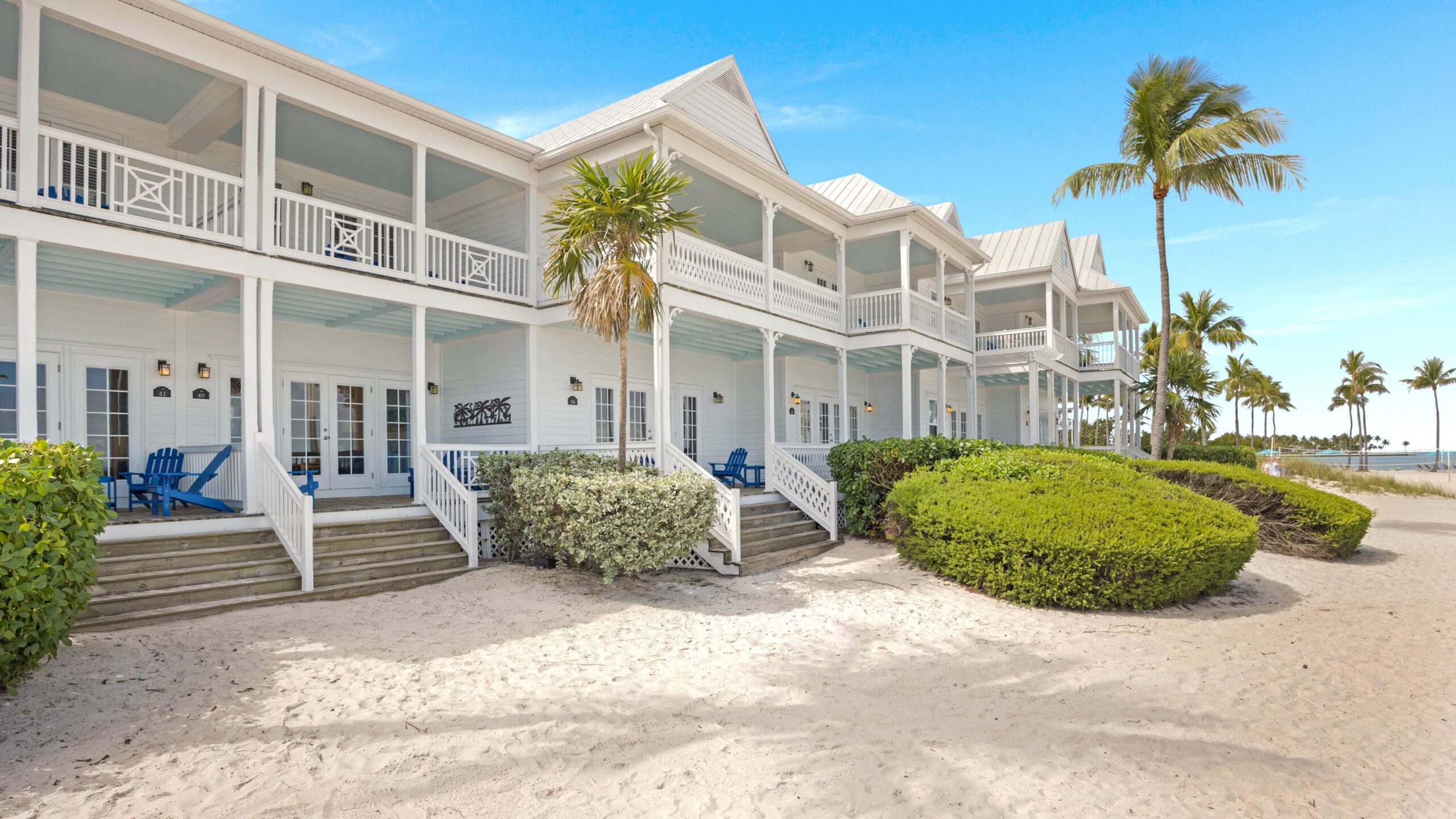 Exterior of a 3-Bedroom Beachfront Villa at Tranquility Beach Beachfront Resort, in the Florida Keys.