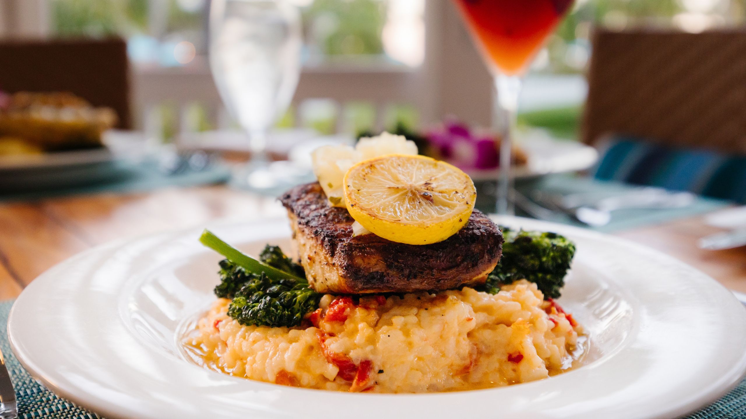 Plated dish at Butterfly Cafe at Tranquility Bay Beachfront Resort, in the Florida Keys.