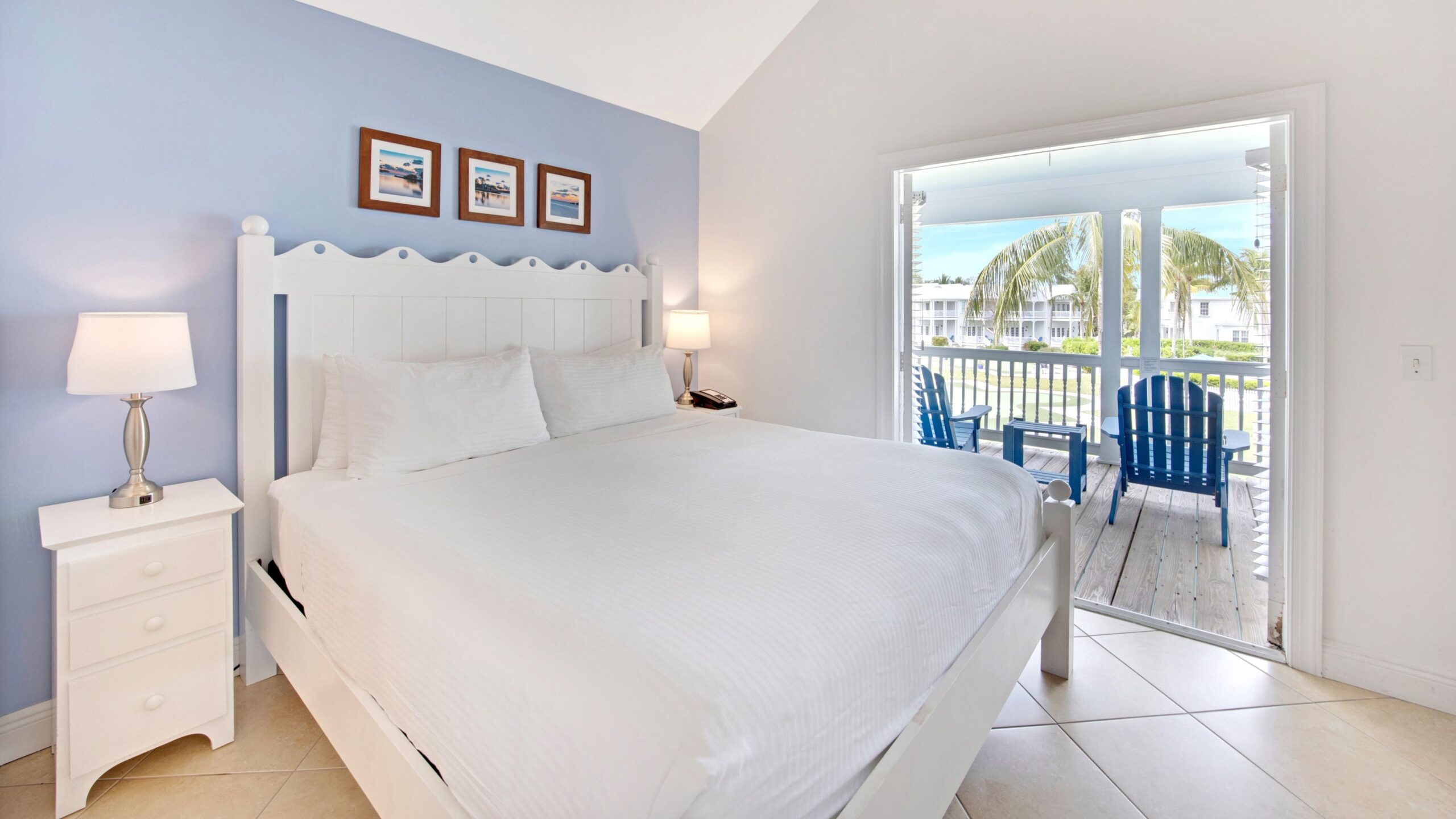 Primary bedroom of the 2-bedroom water view villa