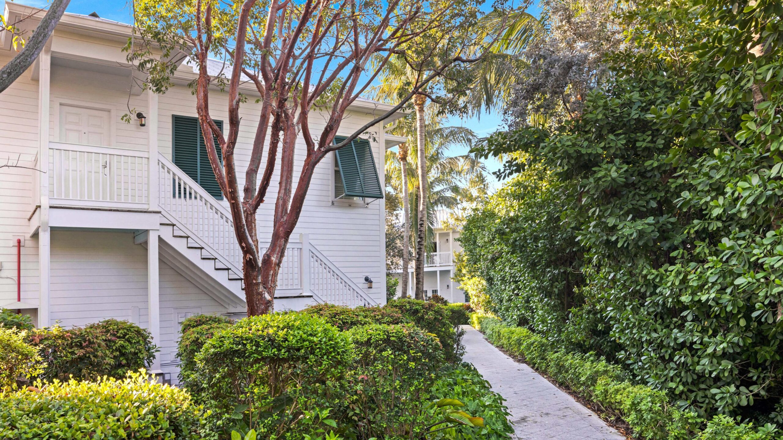 Exterior of a Tropical Garden Double Queen Hotel Room at Tranquility Bay Beachfront Resort, in the Florida Keys.