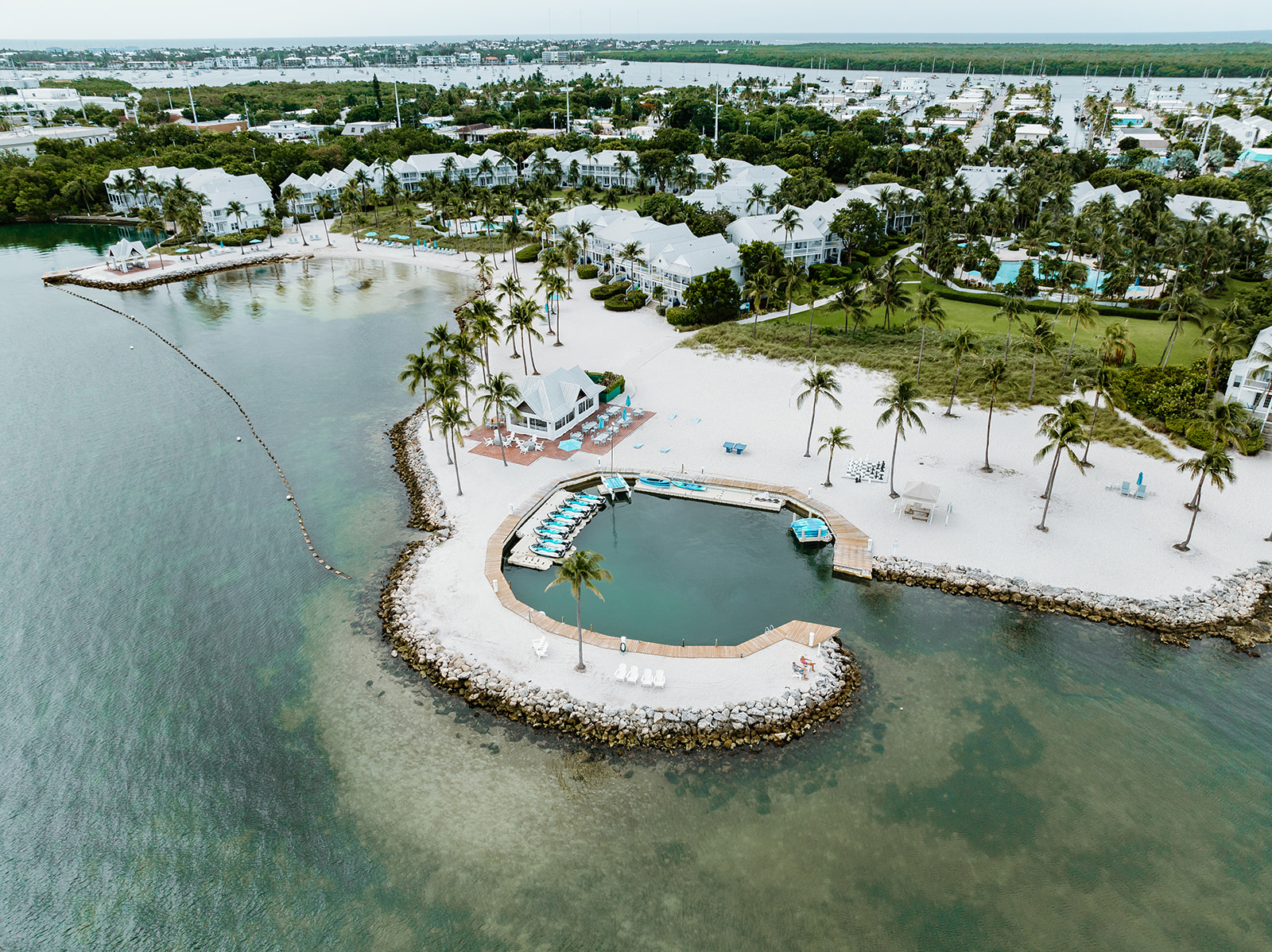 aerial view of beach cove in Marathon at Tranquility Bay