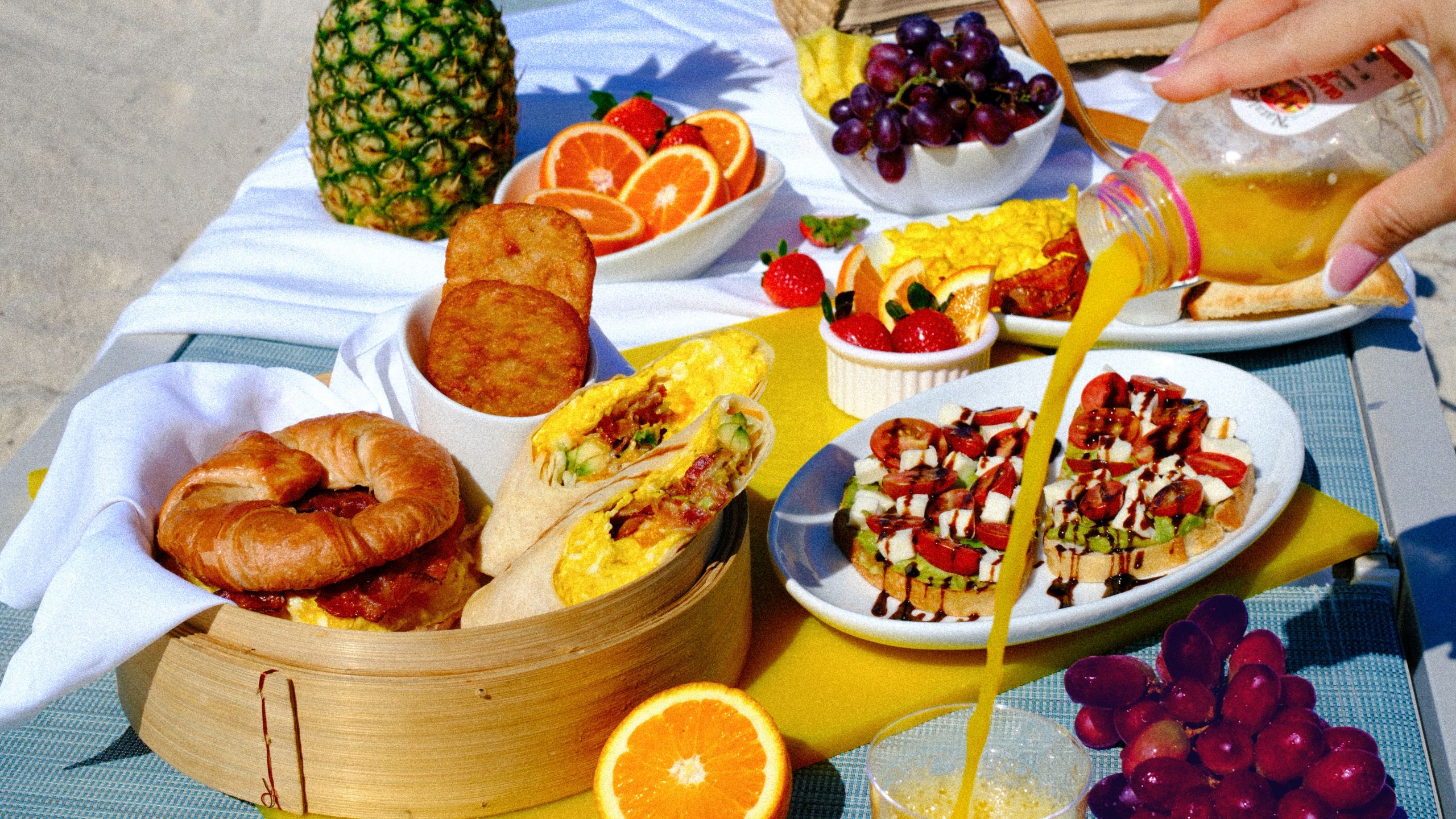 In-room breakfast service at Tranquility Bay Beachfront Resort, in the Florida Keys.