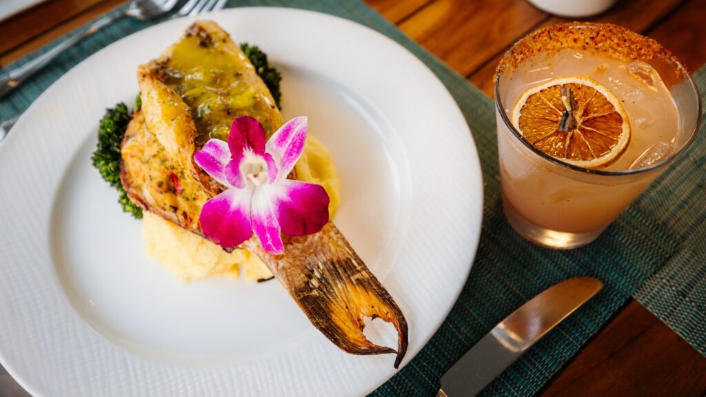 Crab-stuffed yellowtail at Butterfly Café, located at Tranquility Bay Beachfront Resort, in Marathon, FL.