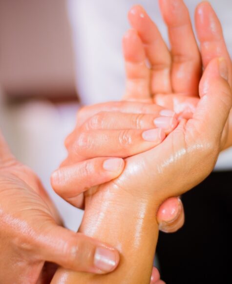 Hand massage at Tranquility Bay Beachfront Resort, in the Florida Keys.