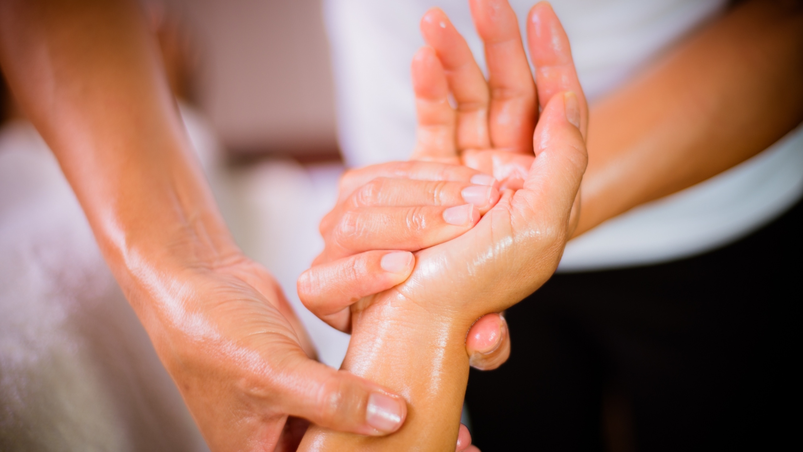 Hand massage at Tranquility Bay Beachfront Resort, in the Florida Keys.