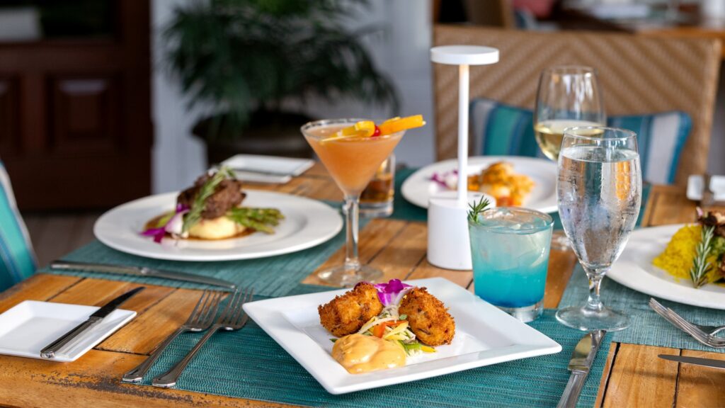 Dinner on the patio at Butterfly Cafe, at Tranquility Bay Beachfront Resort in the Florida Keys.