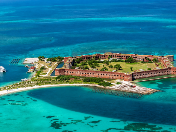 Dry Tortugas National Park in turquoise waters