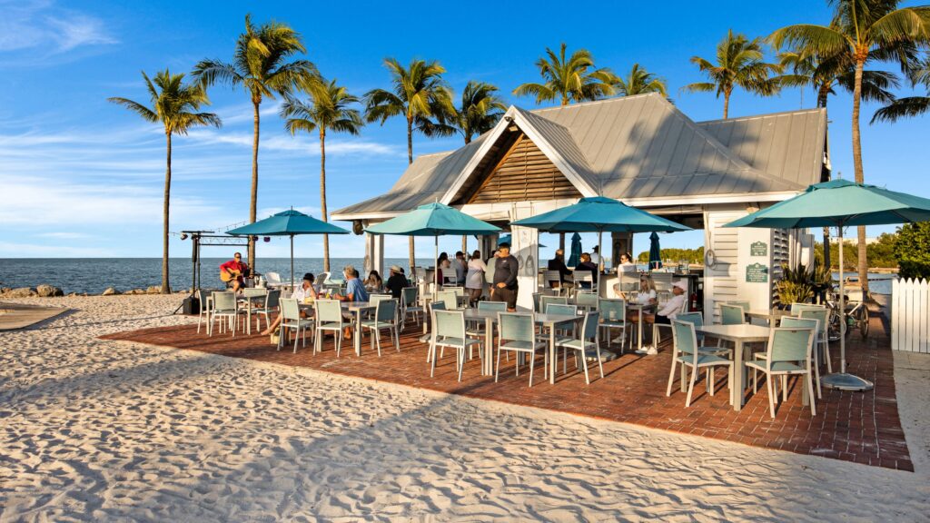 Guests at TJ's Tiki Bar, at Tranquility Bay Beachfront Resort, in Marathon, FL.