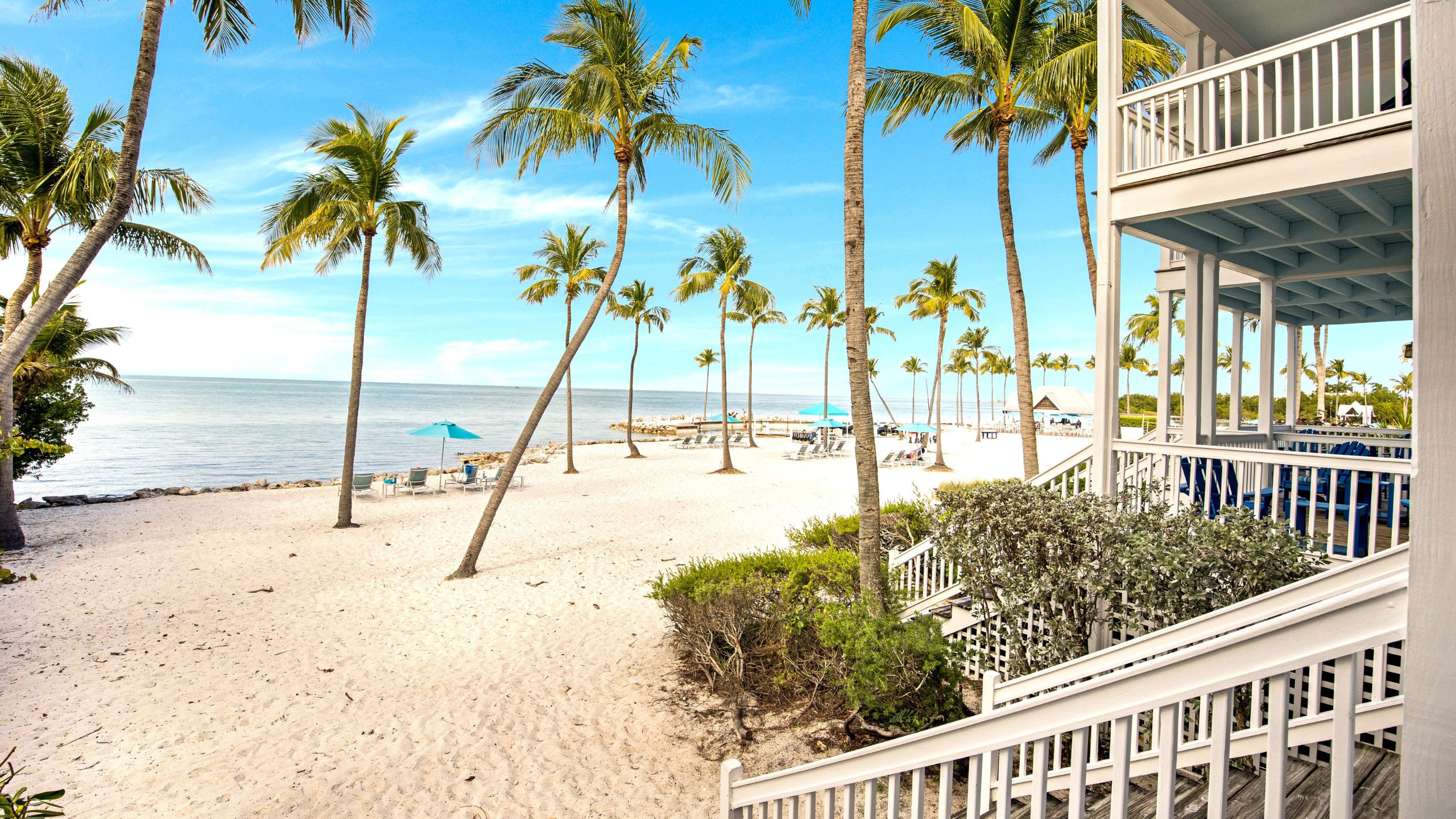 View from the first floor balcony of a 2-Bedroom Waterfront Villa at Tranquility Bay Beachfront Resort, in the Florida Keys.