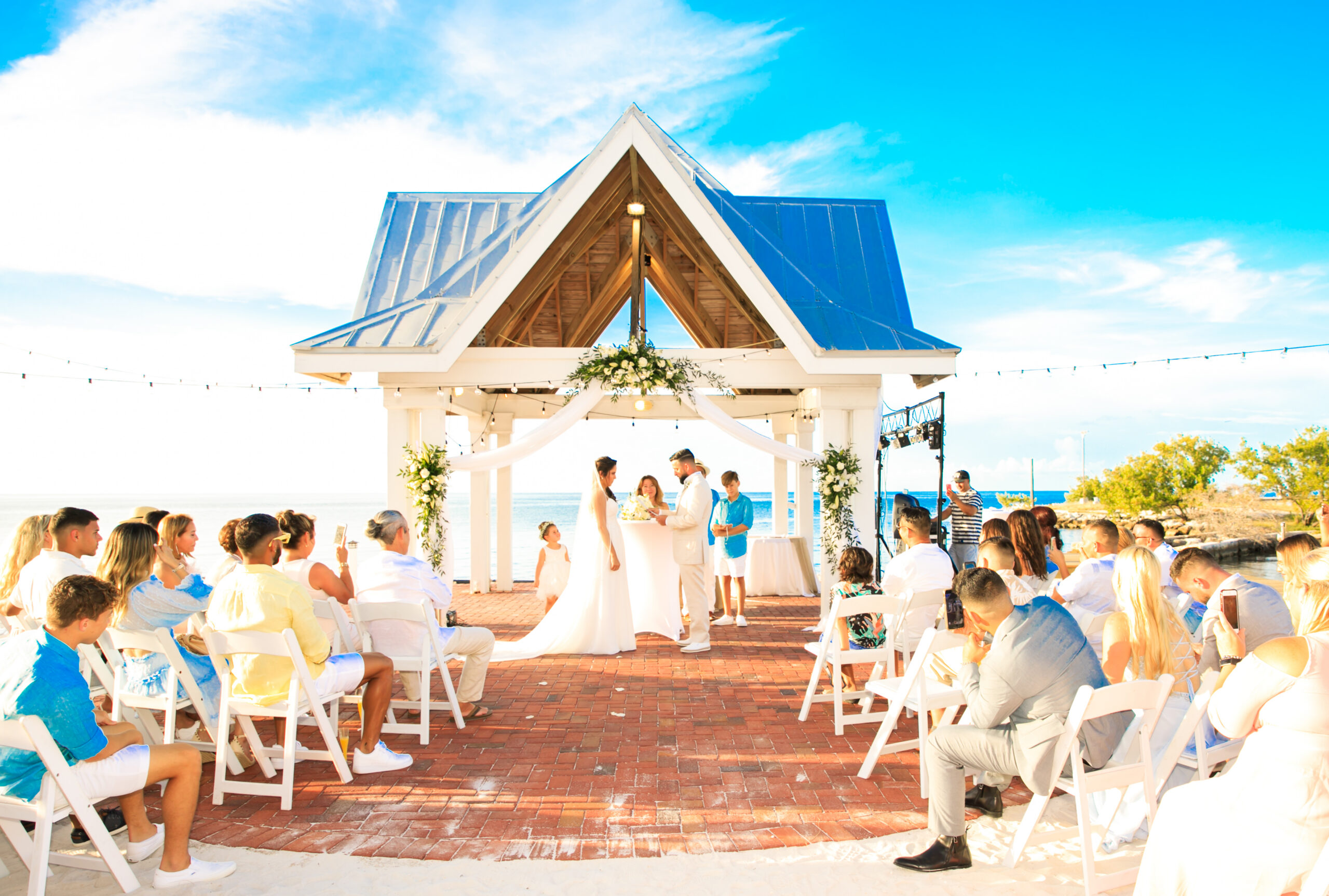 wedding celebration on the beachfront at tranquility bay