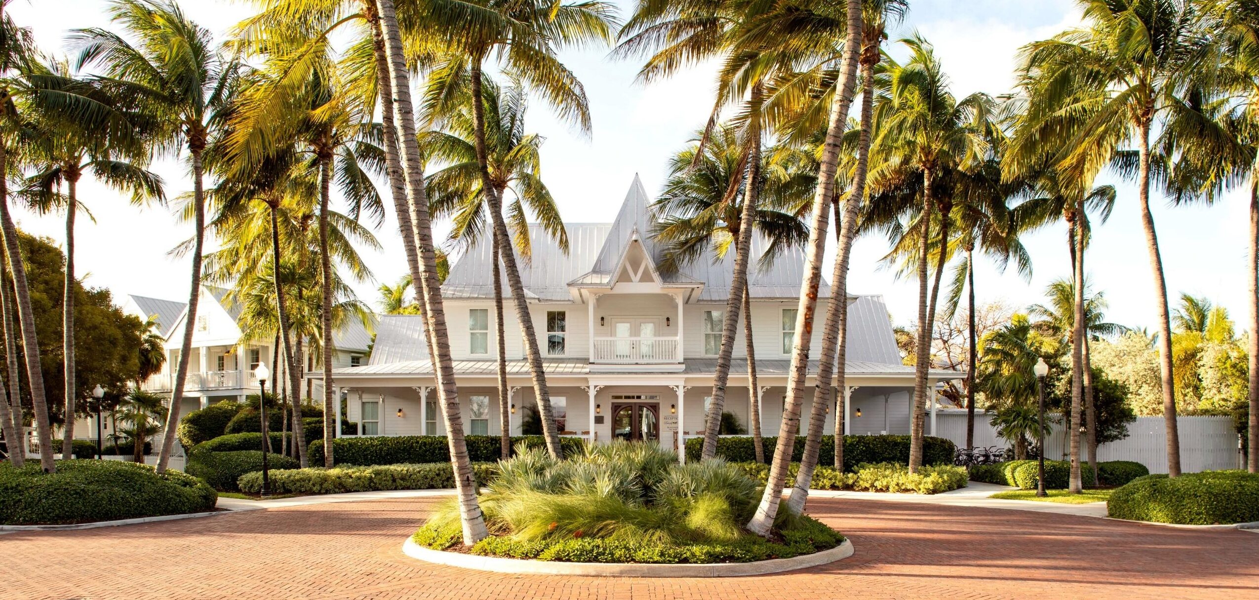 Exterior view of the main entrance to Tranquility Bay Beachfront Resort, in the Florida Keys.